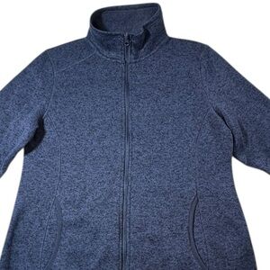Eddie Bauer Women’s Sweater Fleece Midnight Full-Zip Mock Neck Jacket Size M